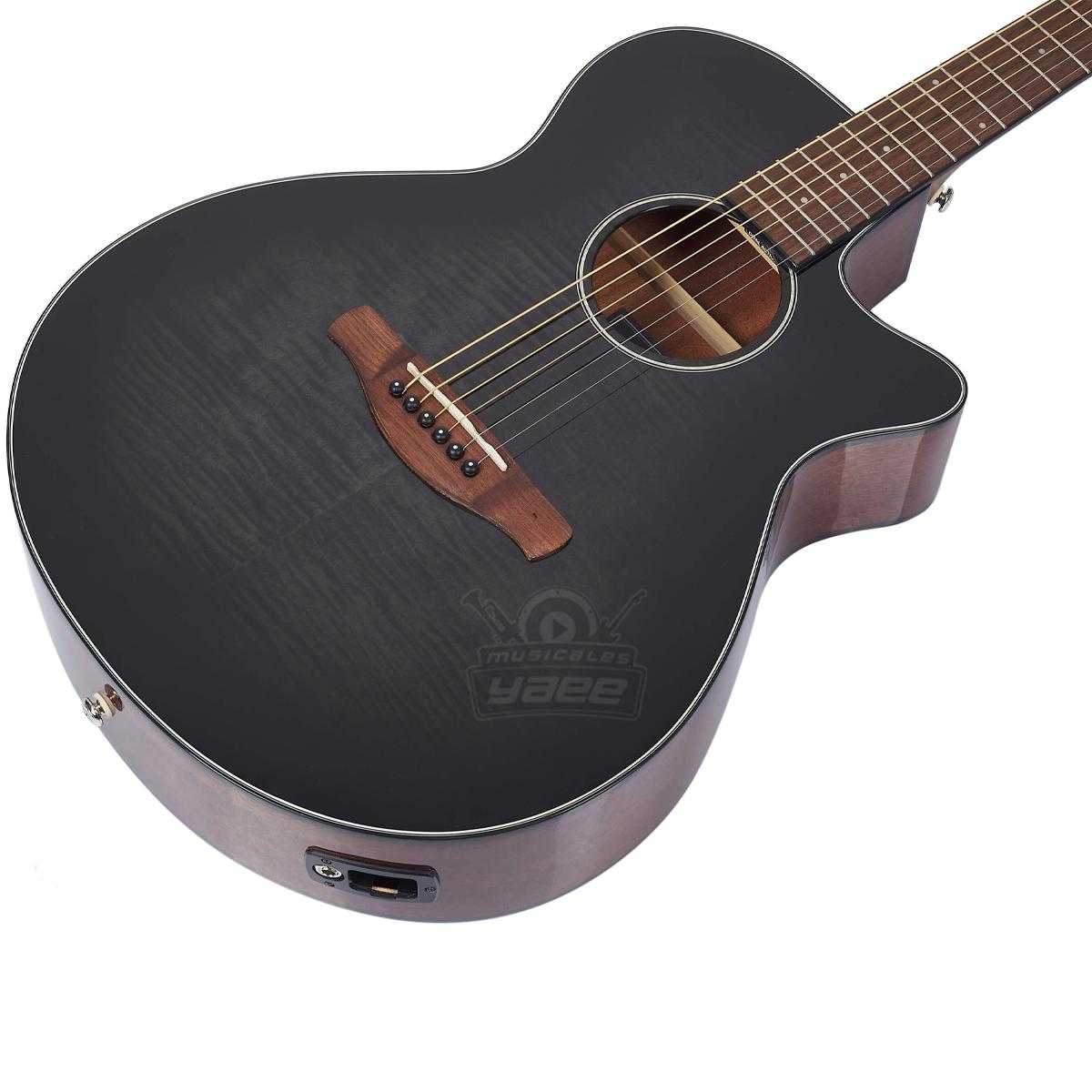 Ibanez Aeg Tch Guitarra Electroacustica Transparent Charcoal Burst